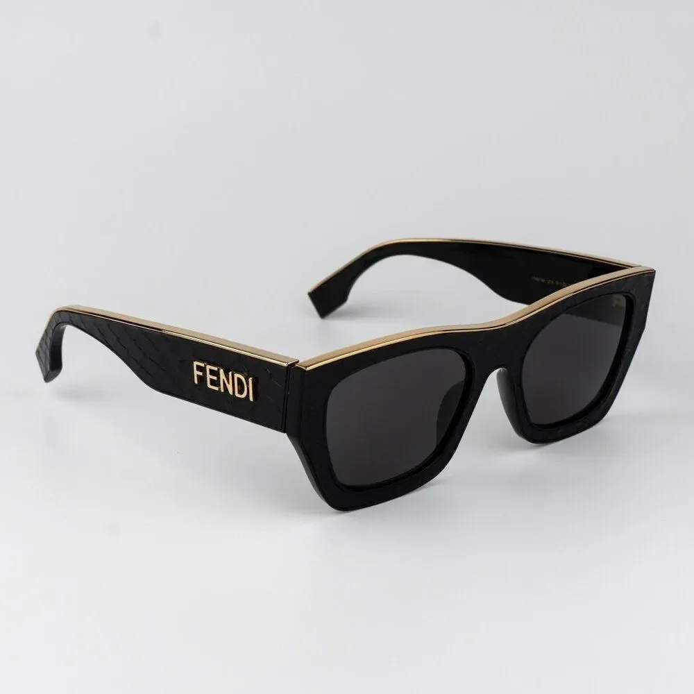 Fendi LEATHER LIMITED EDITION Men Sunglasses Square Black Grey FE40126I 01A
